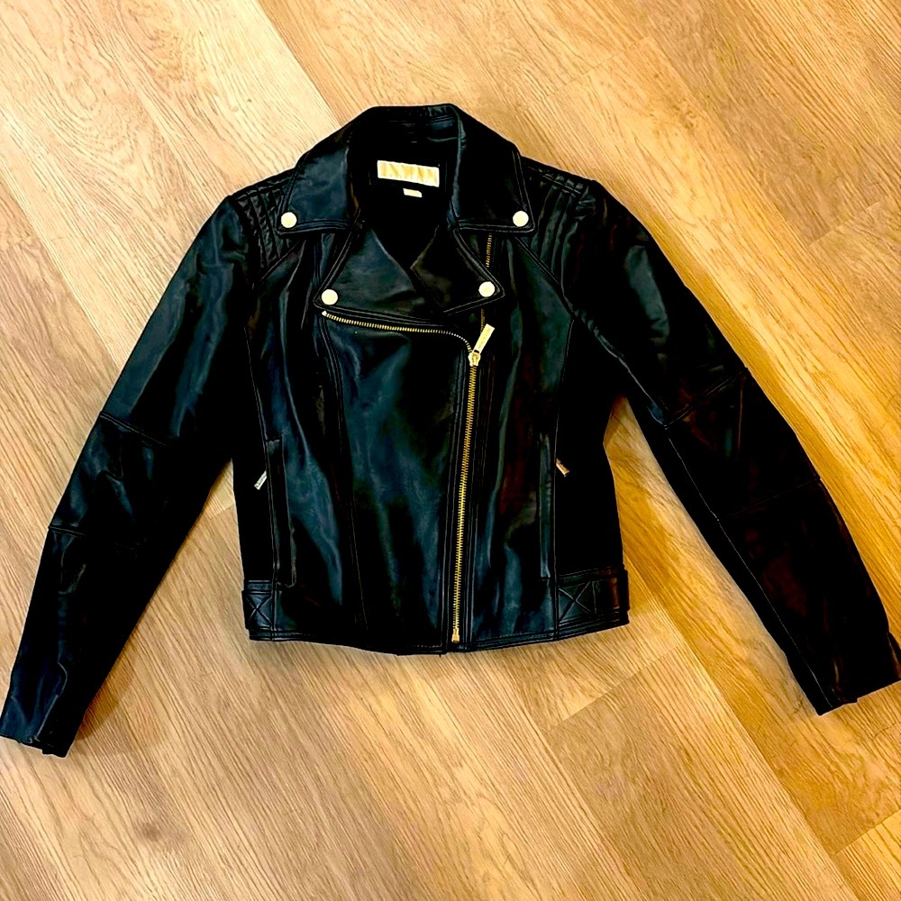 Michael Kors Moto Leather Jacket Medium